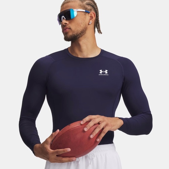 Under Armour Other - Under Armour HeatGear Compression Long Sleeve Shirt Men's 2XL Navy 1361524 NWT